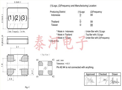 1N224000BBOAB,3225小型设备晶振,DSX321G陶瓷晶振
