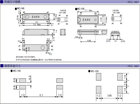 Q13MC1462003700/MC-146/32.768kHz/12.5pF/7015mm/±100ppm