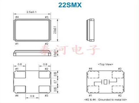 进口SMI晶振,22SMX系列2520mm晶振,22M480-8蓝牙晶振