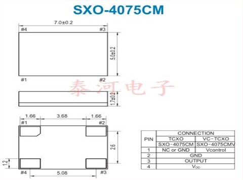 日产SMI晶振,SXO-4075CM低抖动晶振,CMOS输出晶体振荡器