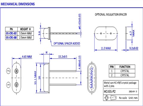 01-CR1-02-24M000-T16-2030M-EXT|NKG Crystal|TAIHETH