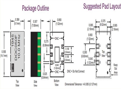 DOC050F-012.8M,ConnorWinfield蜂窝基站晶振,DOC系列振荡器