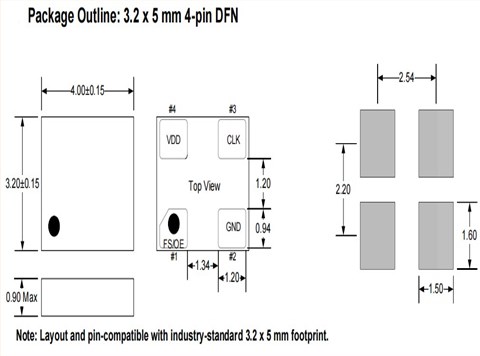 501HCAM032768BAF,32.768kHz,5032mm,Si501,Silicon通用处理器晶振