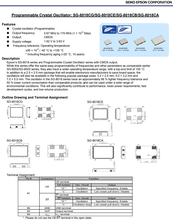 SG-8018CG,SG-8018CE,SG-8018CB,SG-8018CA SG-8018CG,SG-8018CE,SG-8018CB,SG-8018CA