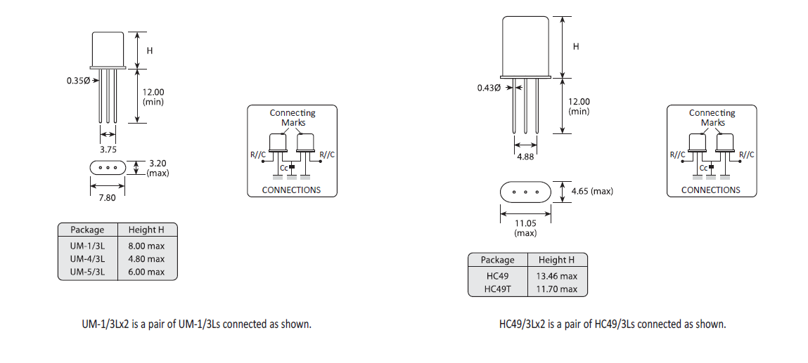 10.7MHz Monolithic Crystal Filters