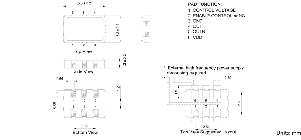 TXC CN 5.0_3.2 LVDS VCXO