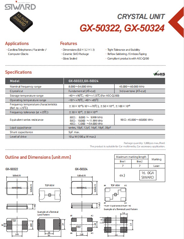 GX-50322， GX-50324