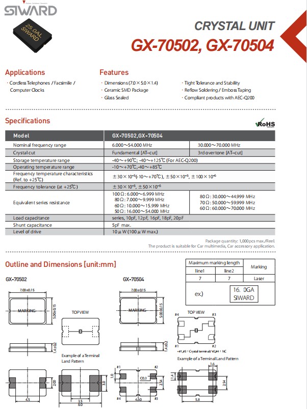 GX-70502， GX-70504，