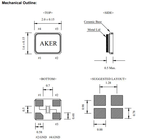 C1E-50.000-10-3050-X-R3|50MHz|10pF|台湾AKER品牌