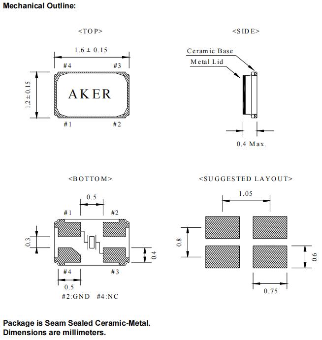 C16-32.000-10-1020-X-R|32MHz|10pF|AKER台湾品牌