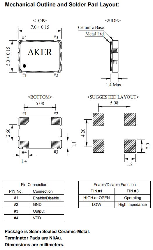 S7P2503T-26.000-X-R|26MHz|2.5V|AKER台湾品牌